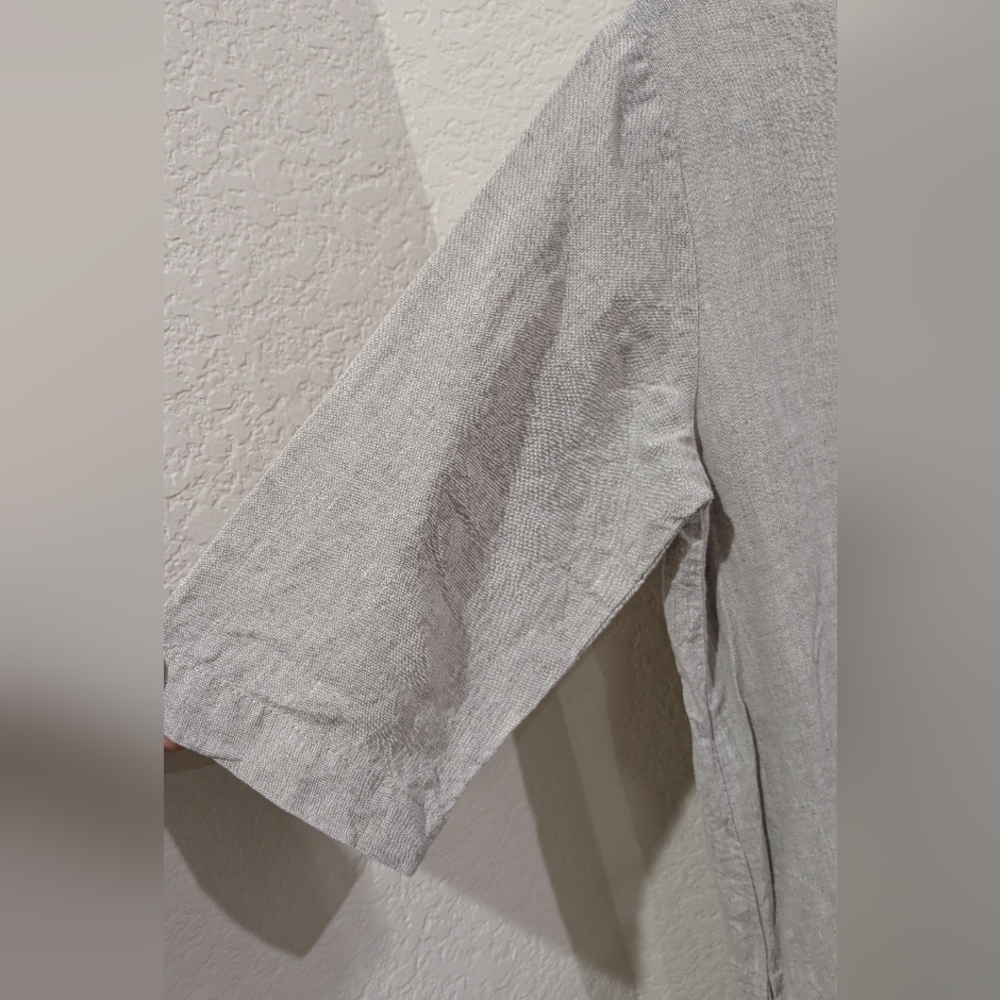 Len Ok Short Linen Dress With Pockets - Picture 3 of 8
